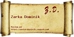 Zarka Dominik névjegykártya